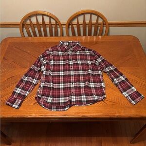 Men's Plaid Shirt - Red and White
